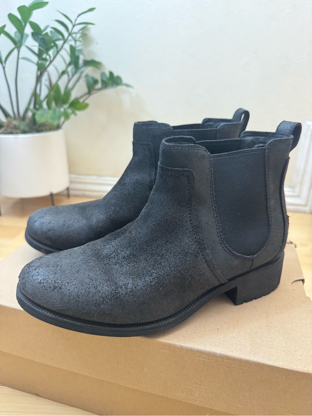 UGG Black Shearling-Lined Slip-On Boot
